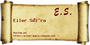 Eiler Sára névjegykártya