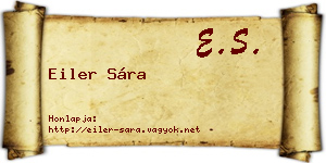 Eiler Sára névjegykártya